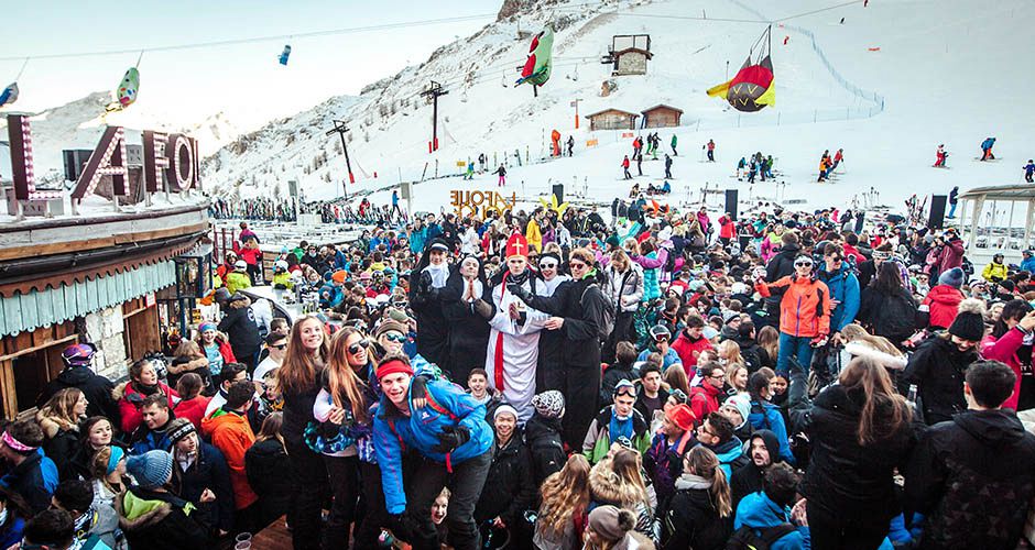 On mountain dance parties, like at La Folie Douche are very common, particularly in France and Austria. Photo: Val d\'Isere tourism On mountain dance parties, like at La Folie Douche are very common, particularly in France and Austria. Photo: Val d\'Isere tourism - image 0